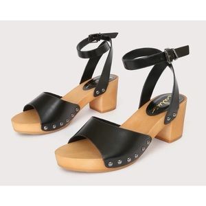 LULU’S NWOT Sansa Black Ankle Strap Platform Sandals Size 6.5